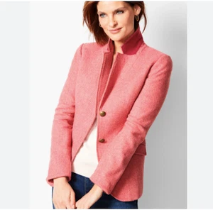 Giacca blazer TALBOTS Shetland Aberdeen rosa misto lana 8P fodera tè preppy - Foto 1 di 10