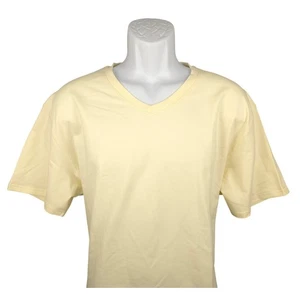 BYLT PREMIUM BASICS LUX V-Neck T-Shirt Mens XL Pale Yellow Short Sleeve - Picture 1 of 8