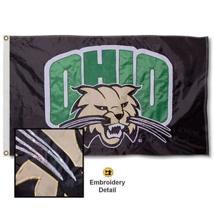 Ohio University Embroidered and Appliqued Nylon Flag - Picture 1 of 8