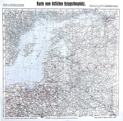 Lot of 5 World War I German Maps published during the war - Image 1 of 4