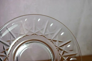 Set of 5 Cut Crystal Clear Plates Round Dot Criss Cross 6 1/8 " Tiffin #15073-4 - Picture 1 of 3