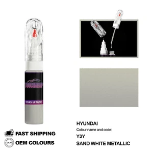 FOR HYUNDAI SAND WHITE Y3Y Touch Up Paint Pen Brush Fix Kit Scratch Chip Set - Picture 1 of 8