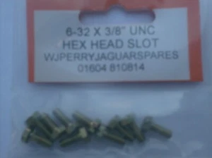 6-32 x 3/8" TORNILLOS DE RANURA DE CABEZA HEXAGONAL UNC x 10 - Imagen 1 de 1