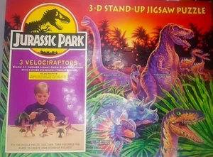 Jurassic Park 3D Stand Up Jigsaw Puzzle Velociraptors Vintage 1992 - Picture 1 of 19
