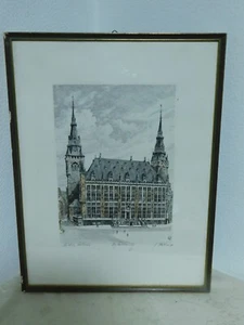 Druck " Aachen Rathaus" Ludwig Schäfer-Grohe! - Bild 1 von 5