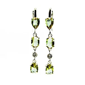 Pendientes de plata de ley 925 de diáspora turca Sultanita que cambian de color A++ - Imagen 1 de 5