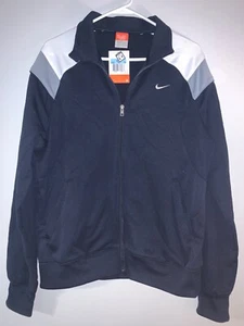 Vintage neu mit Etikett Nike Mini Swoosh Logo marineblau weiß Reißverschluss Sportjacke Herren M - Bild 1 von 14