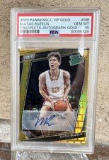 2023 Panini National VIP Matas Buzelis Rated Prospects RC Gold Auto #/10 PSA 10