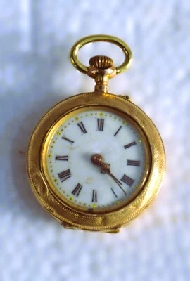 Taschenuhr Herren Remontoir Cylindre 10 Rubis 583 Gold 14 Karat (518) - Bild 1 von 4