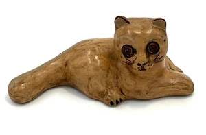 Kunstvolle handgemachte kleine Katze aus Keramik Fairtrade - Picture 1 of 4