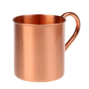Straight Smooth Solid Pure Copper Mug Tea Juice Coffee Cup - Picture 1 of 6