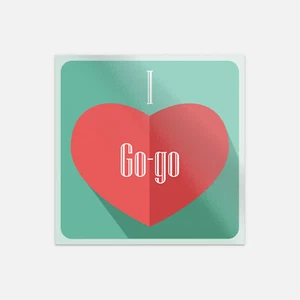 Calcomanía de vinilo para música heart I Love Go-Go - Imagen 1 de 1