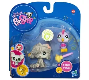 NEW Littlest Pet Shop 2009 1458 Shaggy Mop Puppy Dog 1459 Cockatoo Bird NIB - Picture 1 of 6