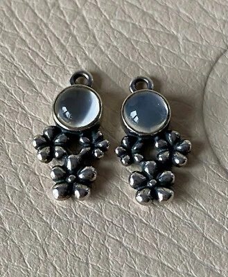 Genuino Pandora Piedra Lunar Flor Ramo Componer Pendientes Colgantes RARO Foto 1 de 4