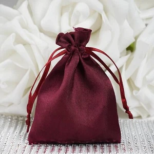 12 pcs 3x4" Burgundy SATIN FAVOR BAGS Wedding Party Reception Gift Favors SALE - Picture 1 of 5