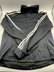 Adidas Women's Size Large Black 1/4 Zip Fleece Lined Track Top GD2901 New - Picture 1 of 3