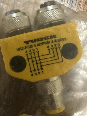Turck VB2-FSM 4.4/2FKM 4.4/S651 U0098-1Connector Splitter Brand New Sealed - Image 1 of 4
