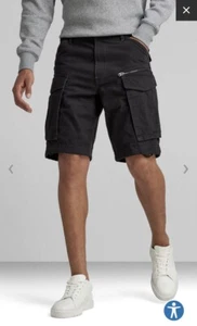 G-Star Raw Men's Rovic Zip Relaxed Cargo Shorts Black $130 New - Picture 1 of 4