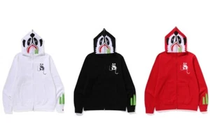 A BATHNIG APE Men's PANDA FULL ZIP HOODIE 1K80115006 r A BATHNIG APE Size S-XXL - Picture 1 of 19