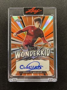 CHARLIE WELLENS Leaf Metal Wonderkid Orange /8 Manchester United Rookie Auto