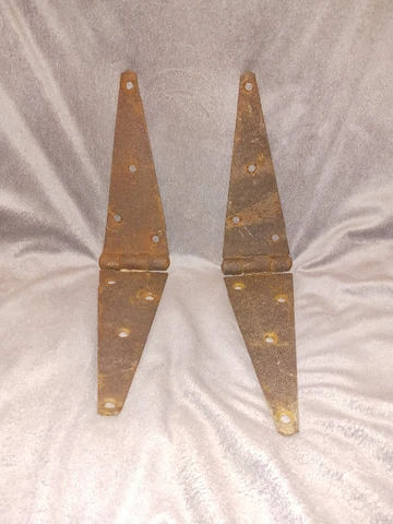 Large 16" Hand Forged Steel Strap Hinges for Barn Door or Gate Cover