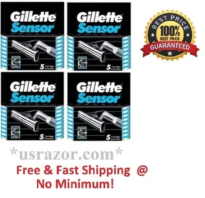 20 Gillette Sensor Razor Blades Cartridges Refills Fit Excel 3 Shaver Handle 10 - Picture 1 of 2