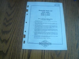 Briggs Stratton Illustrated Parts List Models 80700 to 80797 & 81700 to 81797 - Picture 1 of 4