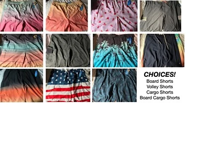 Men's Wave Zone Swim Trunks - Volley, Board, Cargo, 30, 38, 40, 42, L,XL, XXL - Image 1 of 4