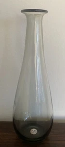 Kastrup Holmegaard Mid Century MCM Smoked Gray Glass Vase Denmark Original Label - Picture 1 of 6