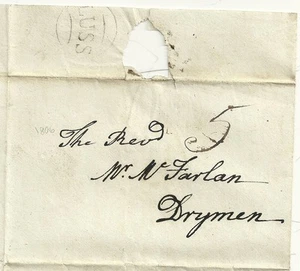 1806 DUNBARTONSHIRE LUSS CIRCULAR POSTMARK ON WRAPPER> REV McFARLAN AT DRYMEN - Picture 1 of 1