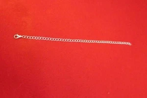 7 INCH SILVER PLATED 4MM NECKLACE EXTENDER WITH 12MM LOBSTER CLAW CLASP - Picture 1 of 1