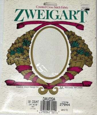 ZWEIGART DAVOSA WHITE 18 COUNT CROSS STITCH FABRIC 14 X 18 ITEM 27044 - Image 1 of 3