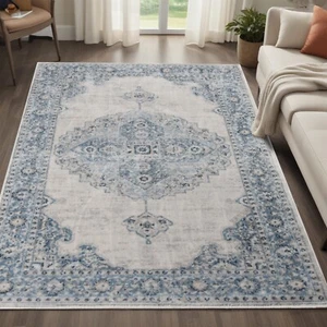 Demelza Vintage Traditional Oriental Medallion Indoor Area Rugs or Runner Rug - Picture 1 of 31