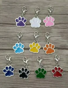 Charm Clip-On Farbe Emaille Pfotenabdruck Armband Reißverschluss Schlüsselanhänger Stich Ma - Bild 1 von 11