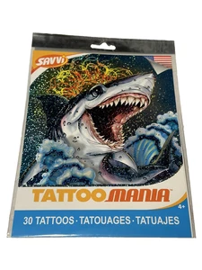 temporary tattoos kids 30 sharks snakes dragons - Picture 1 of 2