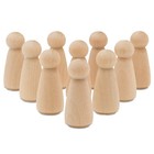 Wood Peg Dolls Large 3-1/2 inch, Mom/Angel Shape Peg People, Pack of 50 Unfinish