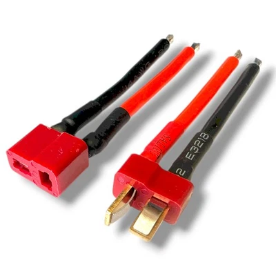 ✅ T-Dean Deans 2pin Male Female Stecker Buchse 5cm 14AWG Kabel Kupplung Adapter - Bild 1 von 4