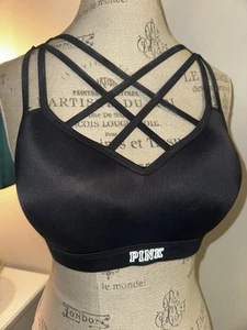 Sujetador ROSA Victoria’s Secret Ultimate Push Up Tirantes Logo Cruzado Negro M NUEVO - Imagen 1 de 10