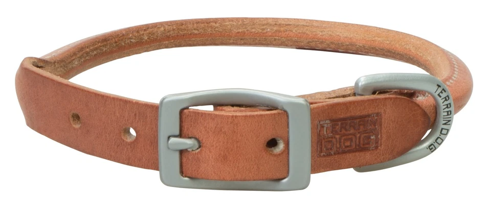 Terrain D.O.G. Harness Leather Rolled Dog Collar 17" 15 - 18 in. 3/4 in. width