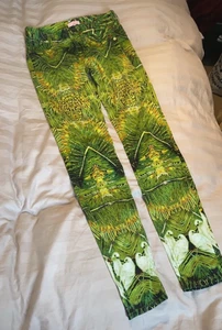 Ted Baker Woman's Skinny Dove Jeans Green Tropical Print Size 25 - Picture 1 of 9