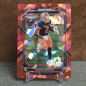 2023 Panini Prizm Draft Picks #118 Chase Brown Rookie Card Red Ice Illinois U - Picture 1 of 2
