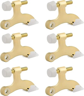 Paquete de 6 pasadores de bisagra tapón de puerta de latón brillante, topes de puerta dorados, lujo ajustable... Foto 1 de 4