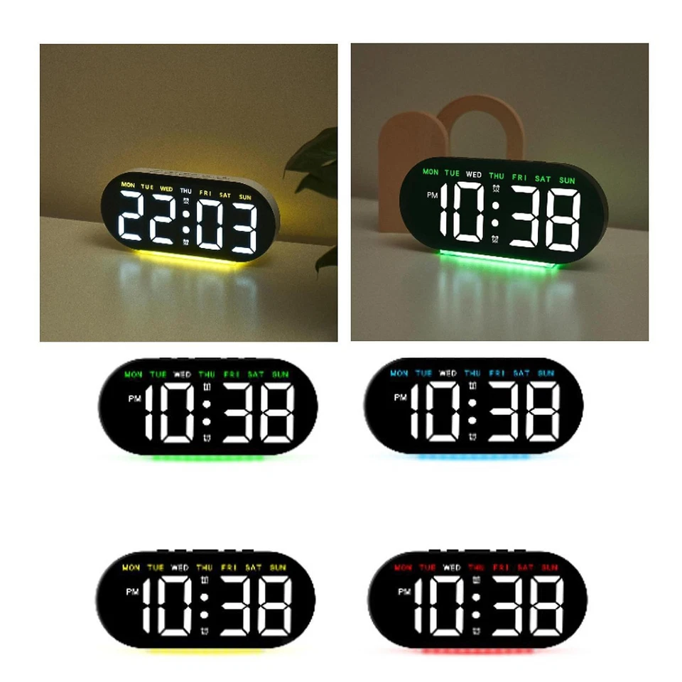 LED Digital Alarm Clock Table Clock Date Week - Image 1 of 1