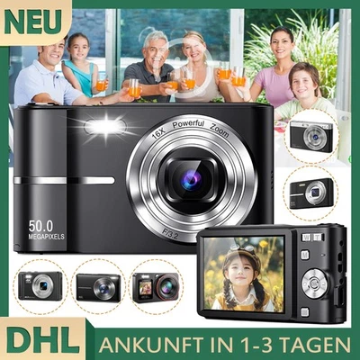 50MP Digitalkamera HD 1080P Fotokamera Kompakt 16X Digitalzoom mit 32GB Karte DE - Bild 1 von 4