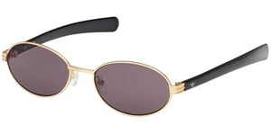 Adidas Gold-Tone Oval Sunglasses w/ Black Acetate Temples - OR0123 31A 54 - Picture 1 of 3