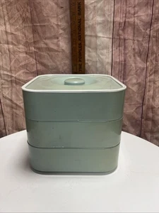 Vintage Nils Johan Schweden Kanister Set Grün Aqua MCM Stapeltabletts Mid Century - Bild 1 von 10