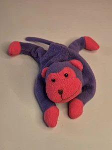 Vintage Floppy Friends Monkey plush Fleece Purple Pink GMABeanie  - Picture 1 of 10