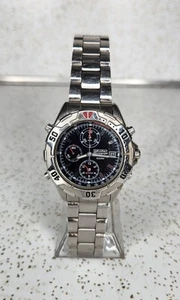 Vintage Seiko 1998 ALARM CHRONOGRAPH Men's Watch 7T32-7F69 Tested New Battery! - Picture 1 of 10
