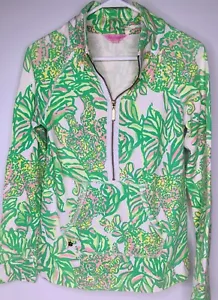 Lilly Pulitzer Skipper Popover Vedere Rosa Elefanti Resort XS Abbigliamento Donna - Foto 1 di 9