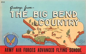 Zweiter Weltkrieg Großbrief Big Bend Land Armee Luftwaffe Vormarsch Flugschule Marfa TX - Bild 1 von 2